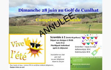 Compétition 'Vive l'été'  annulée