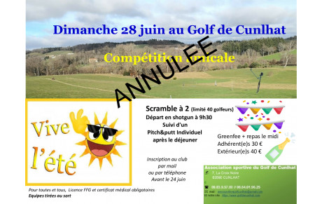 Compétition 'Vive l'été'  annulée