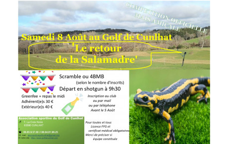Compétition ' Le retour de la Salamandre'   8 Août 2026